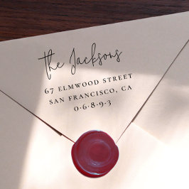 Skriptfamiljen Namn & Serif Adress Självfärgande Stämpel