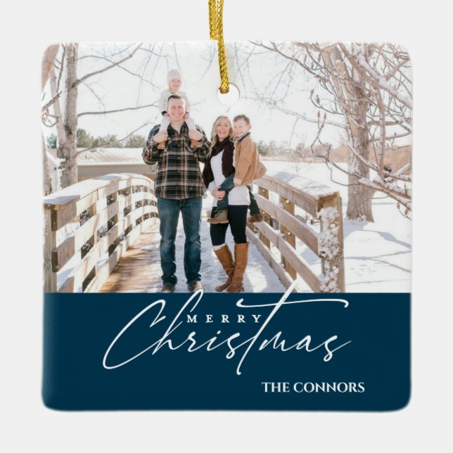 Skriptfamiljen Terracotta Photo God jul Julgransprydnad Keramik (Framsida)