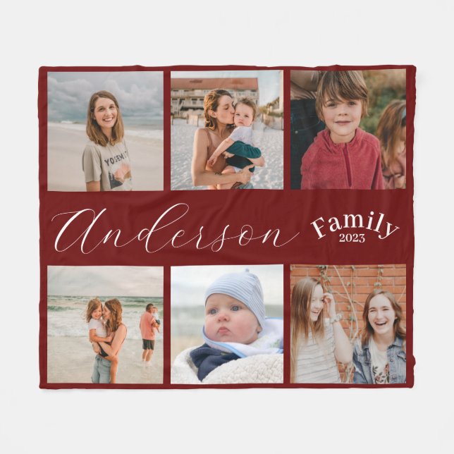 Skriptfamiljens fotokollage Fleece Blanket (Framsidan (Horisontell))