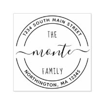 Skriptfamiljens Namn 5 Round Anpassningsbar Retura