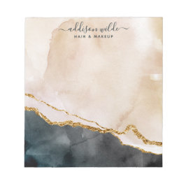 Skriptfärgsföretag Rosa Black Guld Marble Business Anteckningsblock