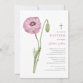 Skriptformat för mjuk Rosa Flower Blommar-Elegant Inbjudningar