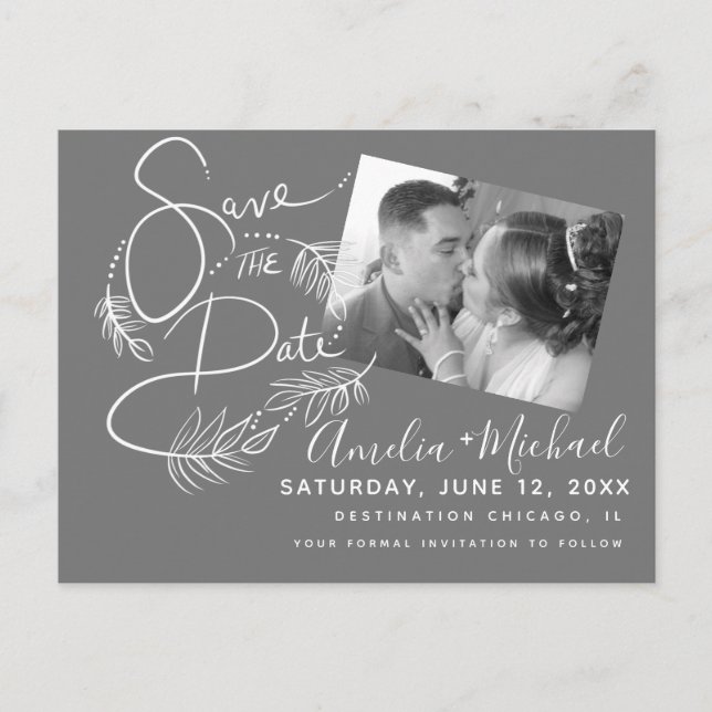 Skriptfoto för botaniska markeringar vykort (Framsida)