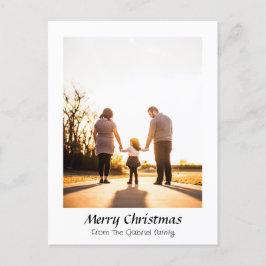 Skriptfoto för elegant Modern Jul helgdagars Helg Vykort