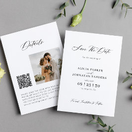 Skriptfoto för QR-elegant bröllop Spara Datumet