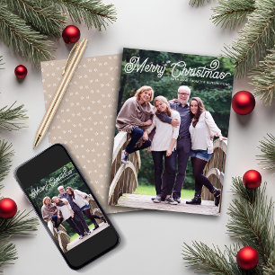 Skriptfoto för Rustic Beige Minimal God jul Julkort