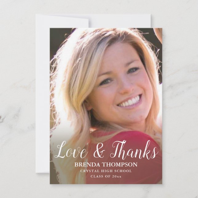 Skriptfoto för Studenten Kärlek & tack Kort (Framsida)