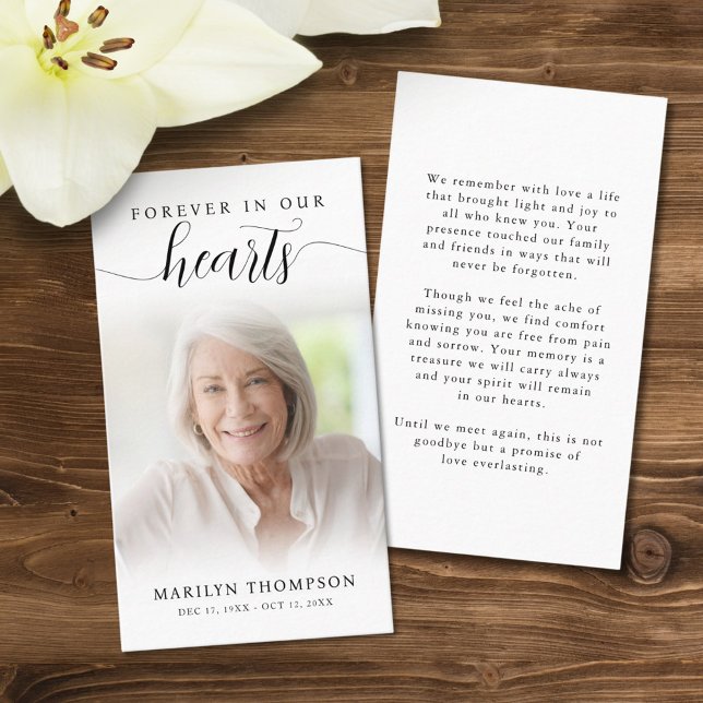 Skriptfotobönekort för begravning för hörsel visitkort (Skapare uppladdad)