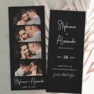 Skriptfotobooth Bookmark Bröllop spara datum Datumet