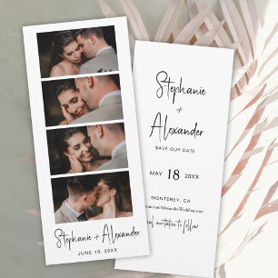 Skriptfotobooth Bookmark Bröllop spara datum Datumet