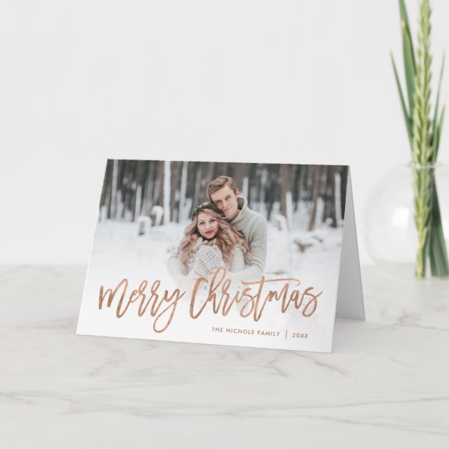 Skriptfotoöverlägg för god jul Ro Guld Helgkort (Framsida)