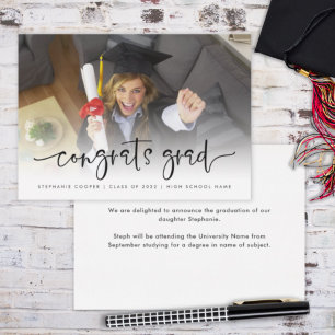 Skriptfotoöverlägg, Gratulerar Grad 2022 Studenten Meddelande