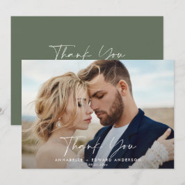 Skriptfotot bröllop tack för att du skickar modern kort