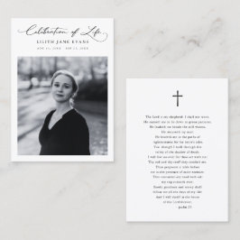 Skriptfunktionskort för Memorial Service Visitkort