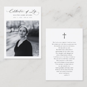 Skriptfunktionskort för Memorial Service Visitkort