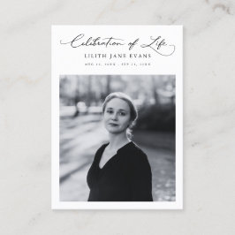 Skriptfunktionskort för Memorial Service Visitkort