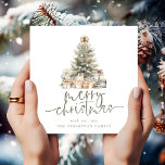 Skriptfyrkant för god jul Träd Julkort<br><div class="desc">Skriptfyrkant för god jul Träd. Tillgänglig digitalt och utskriven. Contemporary stil. God jul finns i ett skript som anger eleganten i sidled och resten av texten kan du enkelt anpassa. Du kan välja valfri färg för text och bakgrund genom att anpassa ytterligare alternativ. Tillbaka är tomt och perfekt att skriva...</div>