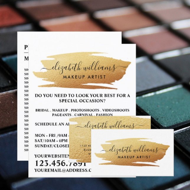 Skriptgyllene brushstroke Makeup Artist Flyer (Skapare uppladdad)