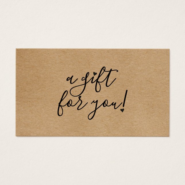 Skripthärdar Rustic Kraft-presentkort Visitkort (Framsidan)