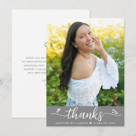 Skripthärmar i grått Studenten fotomodern Elegant Tack Kort