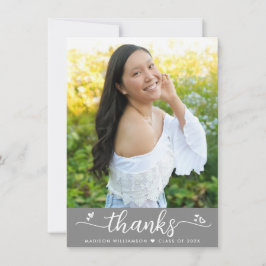 Skripthärmar i grått Studenten fotomodern Elegant Tack Kort