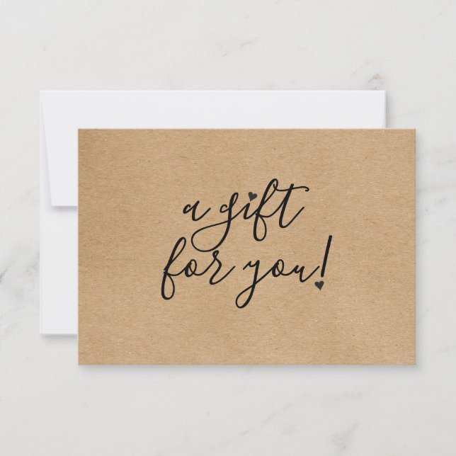 Skripthjärtcertifikat Rustic Kraft Gift Certificat (Framsida)
