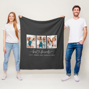 Skripthjärtsöta, moderna, bästa multifotovänner fleecefilt