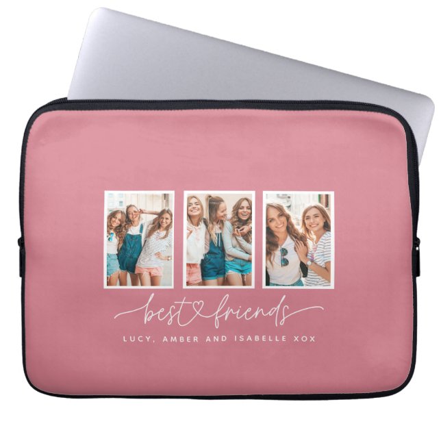 Skripthjärtsöta, moderna, bästa multifotovänner laptop fodral (Framsidan)