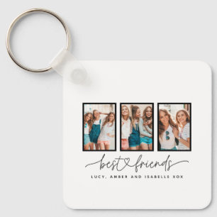 Skripthjärtsöta, moderna, bästa multifotovänner nyckelring