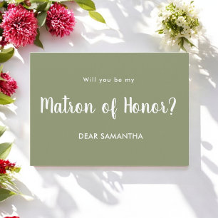 Skriptinbjudan för Matron of Honor Grönt Inbjudningar
