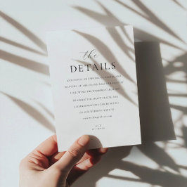 Skriptinformation om Modern Monogram Elegant Bröll Tilläggskort