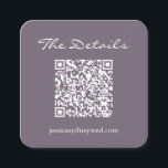 Skriptinformation om QR-Bröllop OSA, Lila för anpa Tilläggskort<br><div class="desc">Kodadaptern QR QR för enkel skriptinformation för Bröllop i Mörk Dusty Lila</div>