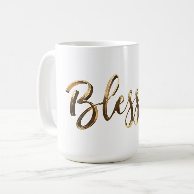 Skriptinspiration för Faux Guld med färgad Elegant Kaffemugg (Framsida vänster)