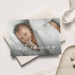 Skriptintroduktion av Baby Photo Tack Magnetisk Inbjudningskort