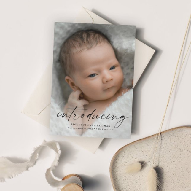 Skriptintroduktion av Baby Photo Tack Magnetisk Inbjudningskort (Skapare uppladdad)