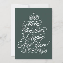 Skriptjulkort i Grönt Julkort