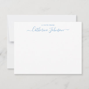 Skriptkalligrafi A Note from Light Baby blue Anteckningskort