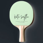 Skriptkalligrafi Namn minimalist Sage Grönt Pingisracket<br><div class="desc">Skriptkalligrafi Namn Minimalist Sage Grönt Ping Pong Paddle</div>