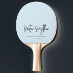 Skriptkalligrafi Namn minimalistisk ljusblå blått Pingisracket<br><div class="desc">Skriptkalligrafi Namn minimalist Light Blue Ping Pong Paddle</div>