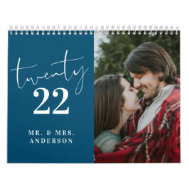 Skriptkalligrafi - nyvunnet foto - blått kalender