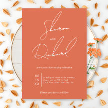 Skriptkalligrafi Verona sunset orange bröllop