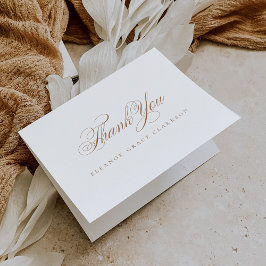 Skriptkalligrafiband för guld Elegant Kor Tack Kort