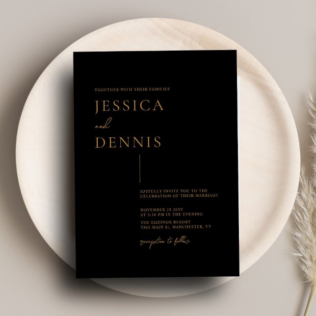 Skriptkoppar för modern minimal Elegant Bröllop Inbjudningar (Skapare uppladdad)