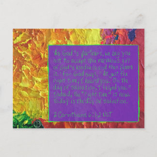 Skriptkort 2 Corinthians 6:1-2 Vykort