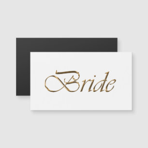 Skriptkort av typen Bride Elegant guld, chic, vitt