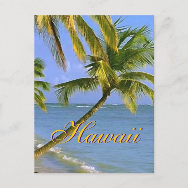 Skriptkort för hawaiian Handflatan Träd Vykort (Framsida)