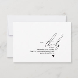 Skriptkort för meddelandekalligrafi i Bröllop Tack Kort