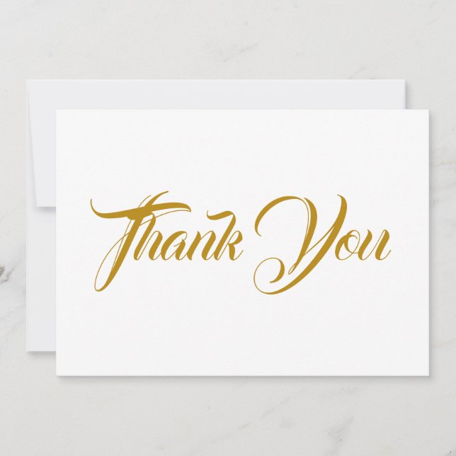 Skriptkort för vit elegant i Tack mörk (Framsida)
