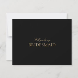 Skriptkortet Guld & Black Bridesmaid Frieri kort