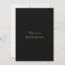 Skriptkortet Guld & Black Bridesmaid Frieri kort